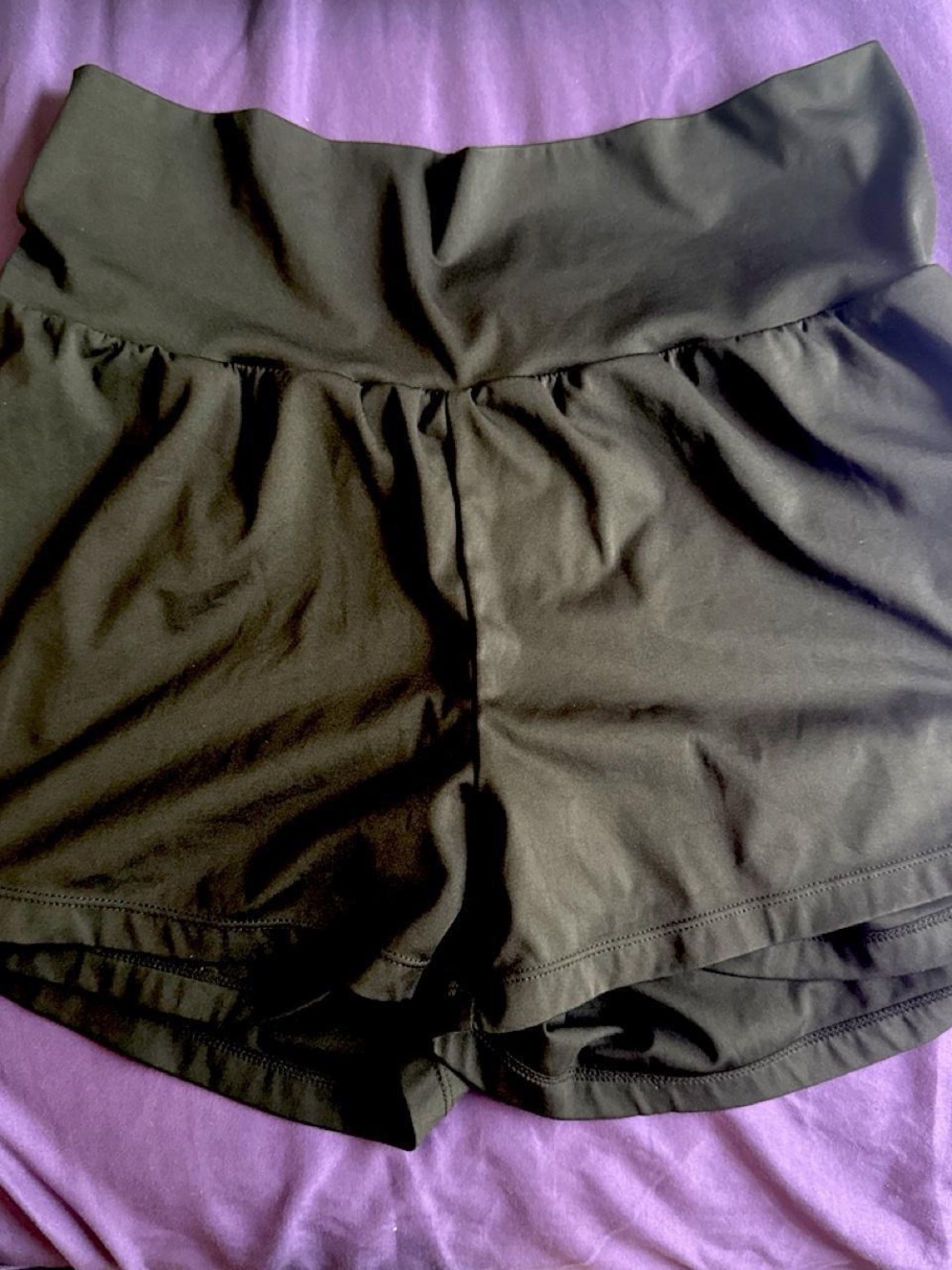 Halara Black High Waisted Flowy 2-in-1 Shorts Size L